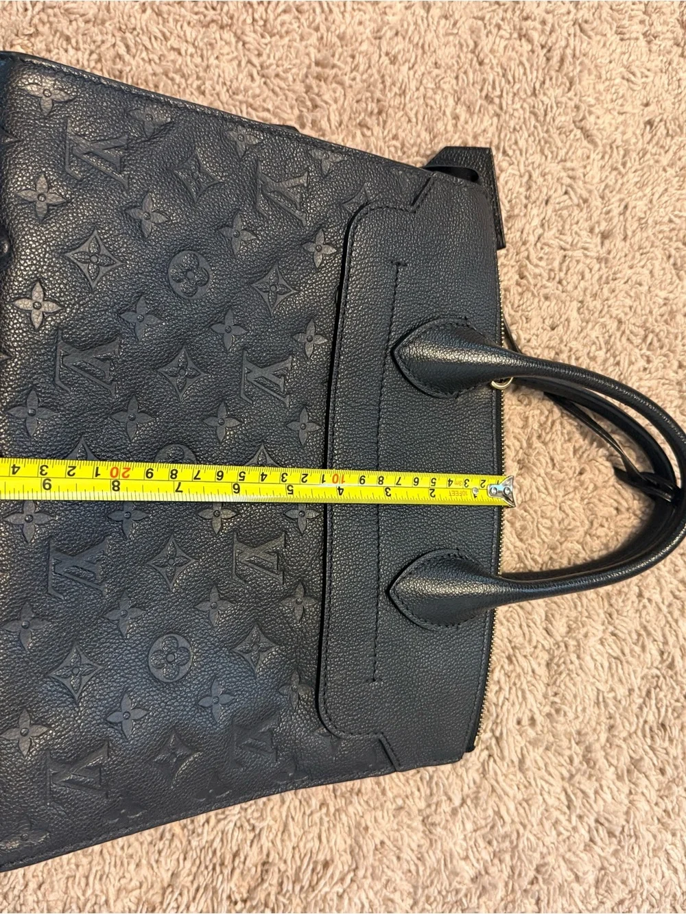 Louis Vuitton Onthego PM Black Monogram Empreinte Embossed Leather Tote